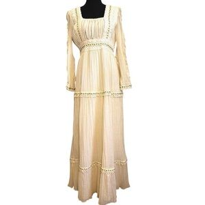1970s Gunne Sax Style Tiered Maxi